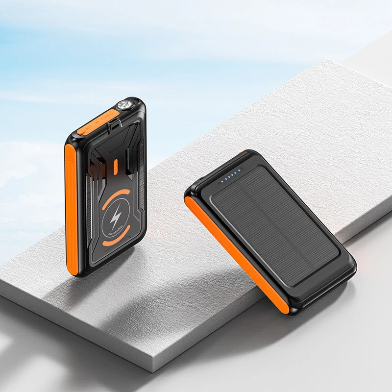 

Magsafe Charger Cell Phone Macsafe Charger Solar Wireless Charging for iPhone Samsung Mini Power Bank 5000mAh with Flashlight