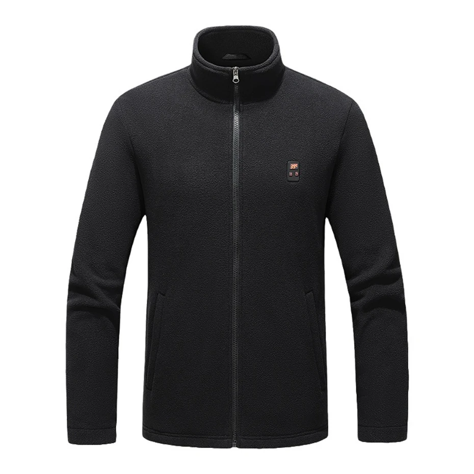USB Heating Jacket Men Winter Electric Heated Jackets Infrared 9 Heating Areas Jacket Fashion Casual Fleece Coat Male