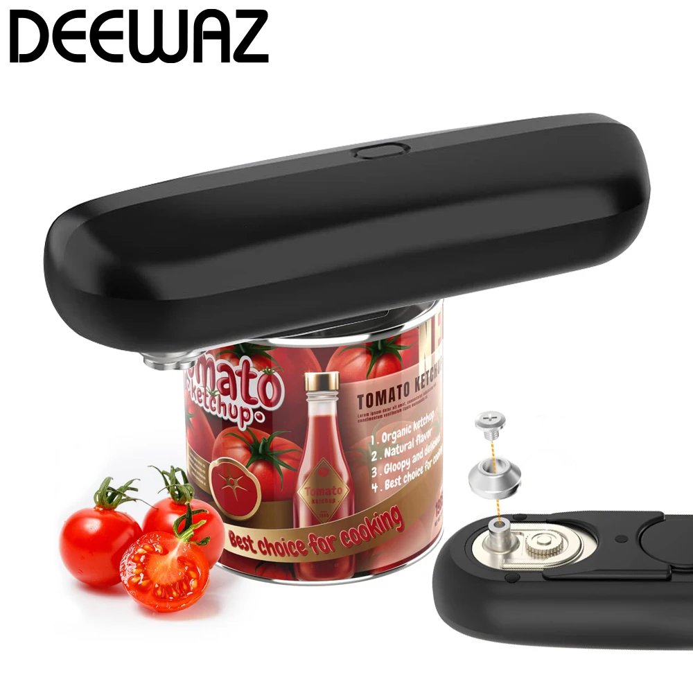 DEEWAZ Rechargeable Electric Canned Food Opener for Tin Cans Opener Automatic Kitchen Gadgets