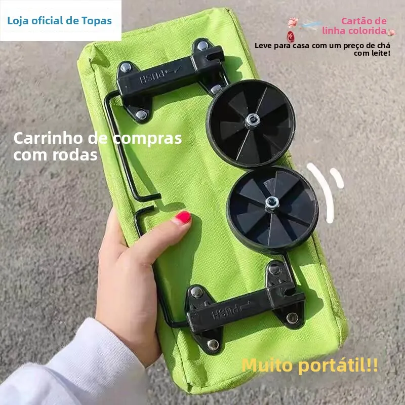 大容量ポータブルショッピングカート女性用折りたたみ式野菜購入カートローリー車輪付き家庭用収納天才カート
