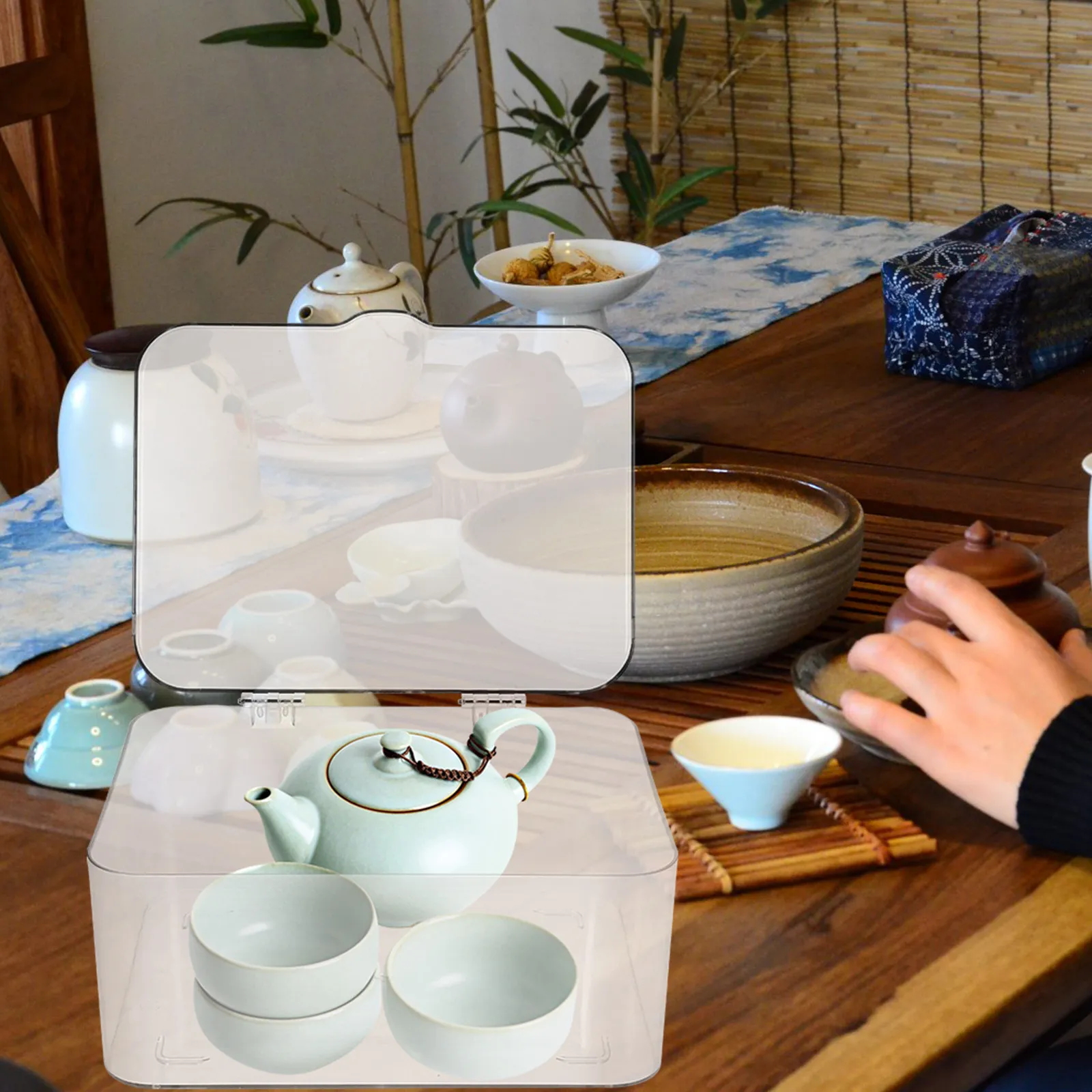 

Настольный органайзер для хранения, штабелируемый, большой емкости, для дома, пылезащитный контейнер для рабочего стола