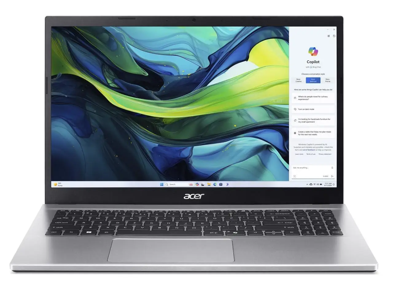 Acer Aspire Go 15 15.6" AMD Ryzen 7 5825U 32GB DDR4 Memory DDR4 3200 512GB PCIe Gen4 SSD Windows 11 Home AG15-42P-R6GZ view 2