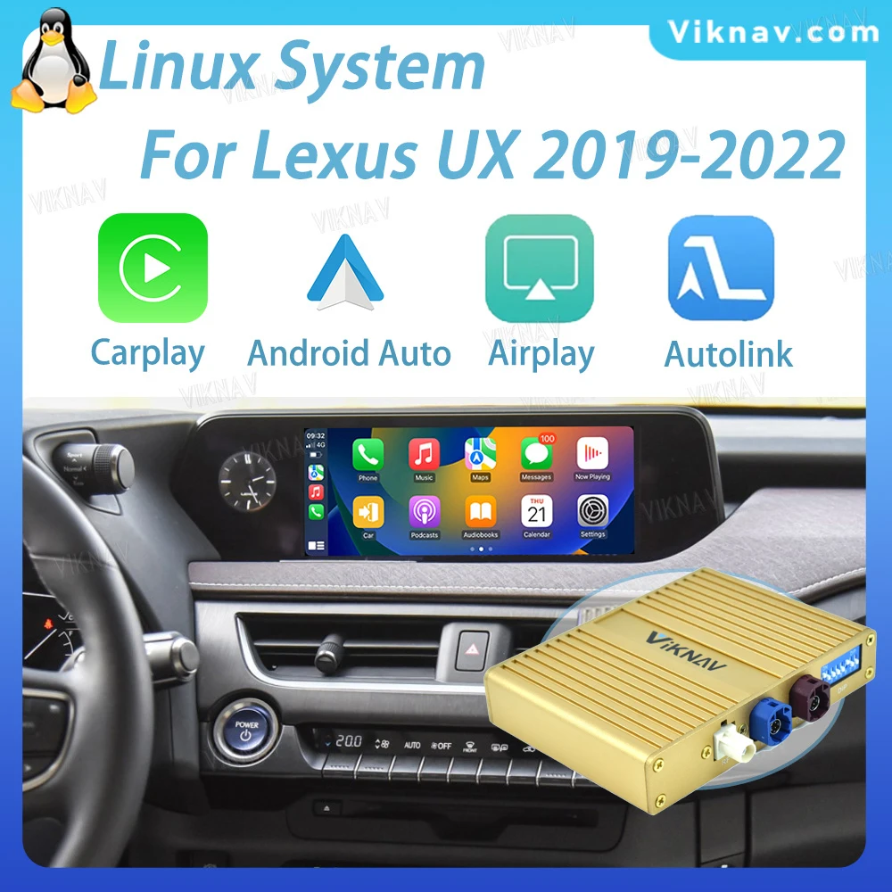 Viknav Linux Interface Box For Lexus UX 2019-2022 Wireless Apple CarPlay Android Auto Only Support Original Car Display Screen