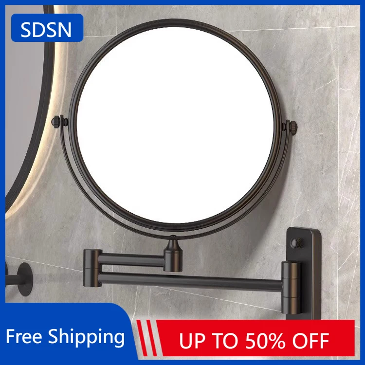 

10X Magnifying Bathroom Mirrors Accessories Wall Mounted Hotel Bathroom Makeup Mirror Double Face Extend Folding Bathroom Mirror