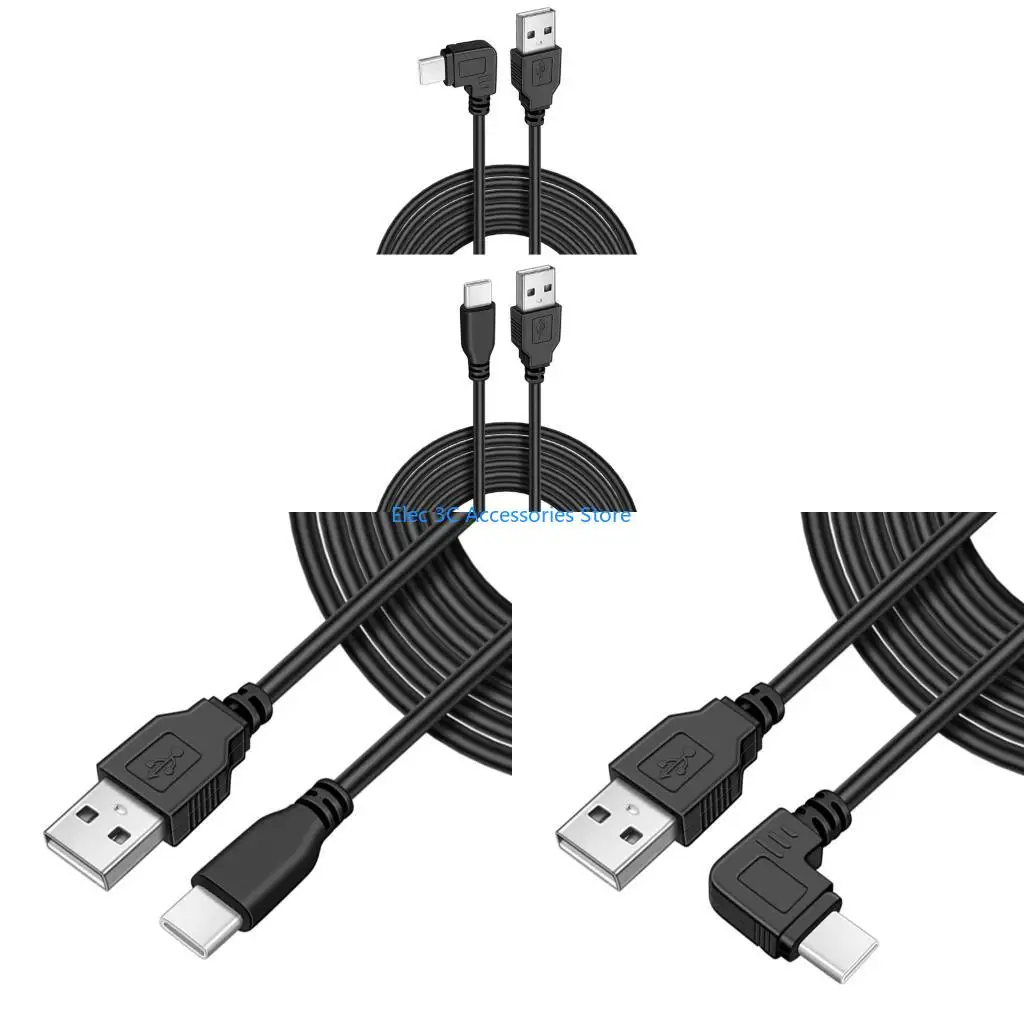 Y51A Flexible 3.5 Meter USB Type C Power Cord With Straight/ 90 Degree Angled Connector For Electronics