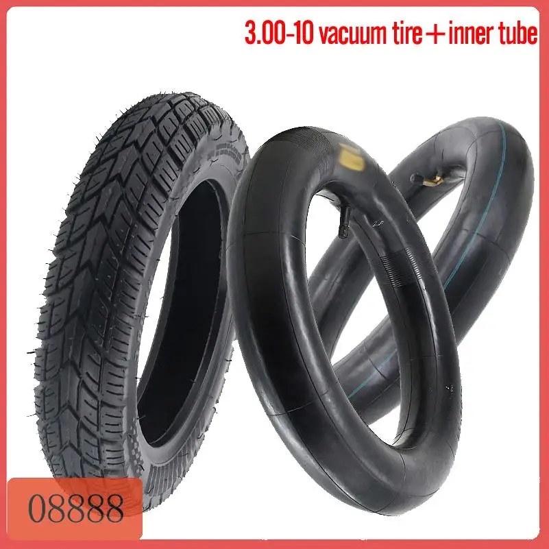 Suitable for motorcycle 3.00-10 explosion-proof tires 14 inch vacuum tubeless tires 3.00-10 inner tubes