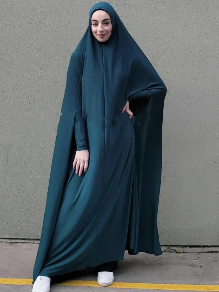 Vestido musulmán con capucha Eid para mujer, prenda de oración Abaya larga Khimar, cubierta completa, vestido de Ramadán, Abayas, ropa islámica,