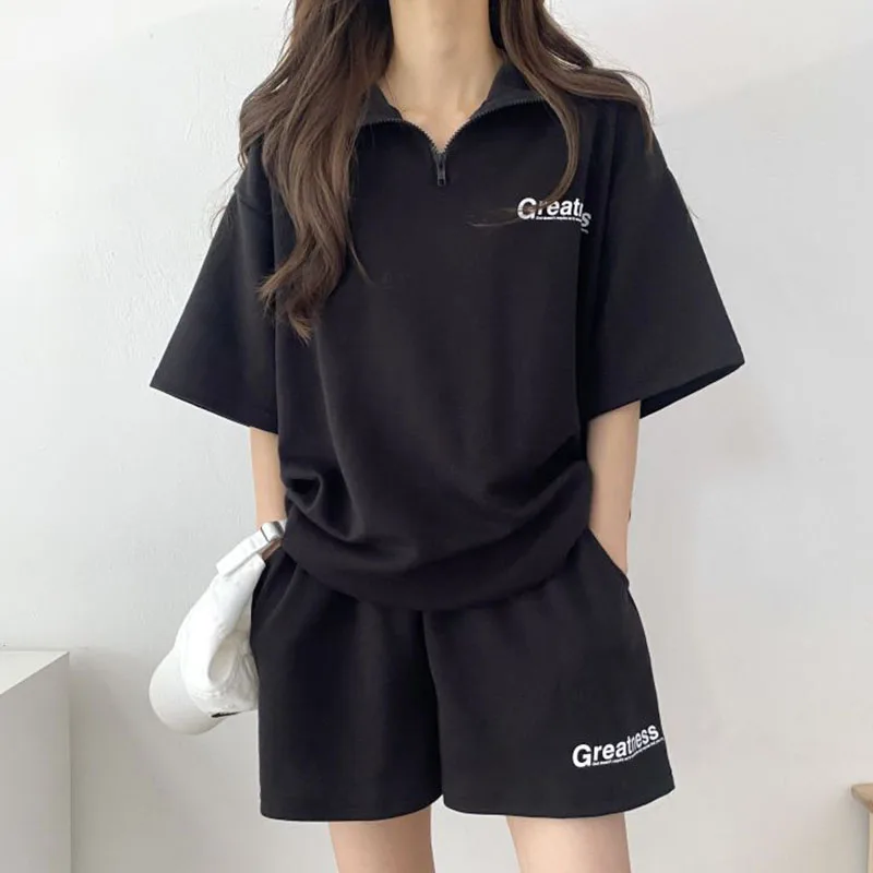 Women 2024 Clothing Sets Korean Style Clothes Summer Tops Shorts T Shirt For Women Two Piece Set Tracksuits Summer Outfits