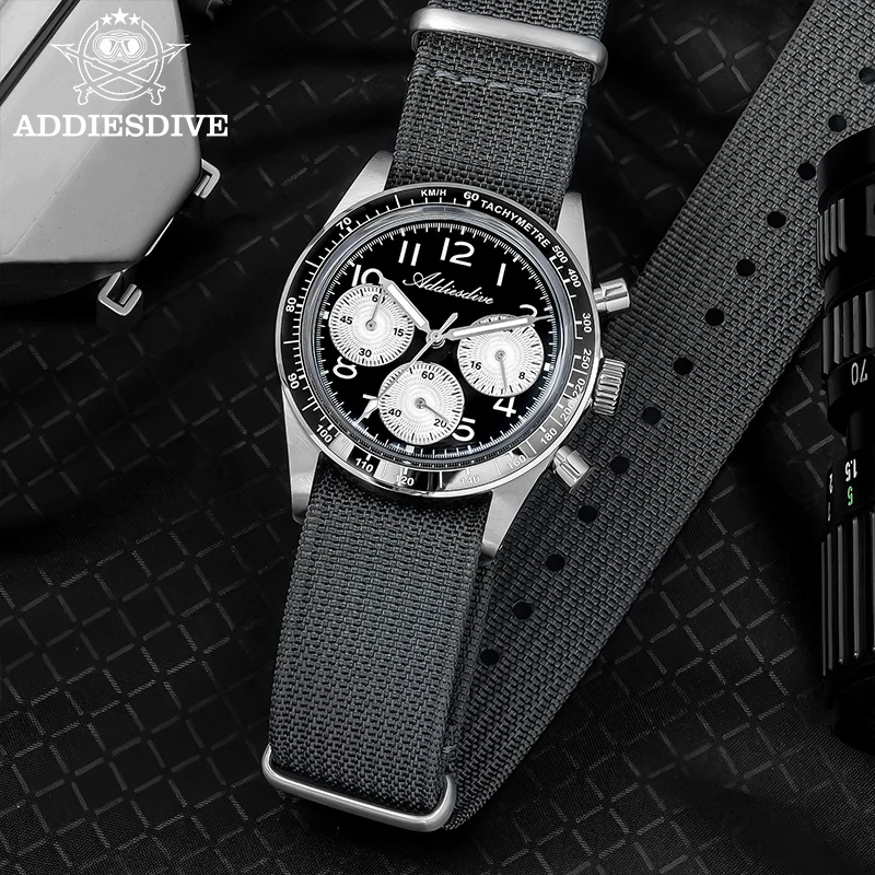ADDIESDIVE New Men's Watches Luxury Quartz Wrist Watch For Men AR Coating VK63 Multifunction Chronograph Waterproof AD2517 Clock