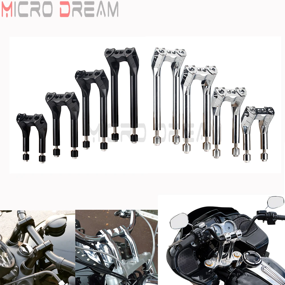 

25mm 1'' Clamp Modular Kickback Handlebar Riser Club Style Universal for Harley Dyna Sportster Chopper Bobber Cafe Racer Softail