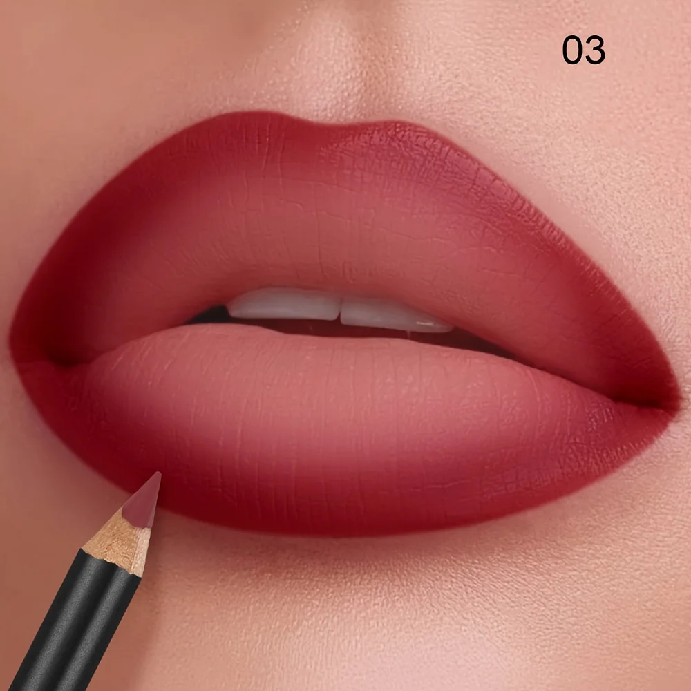 Matita labbra opaca Texture velluto liscio impermeabile, matita labbra che non sbiadisce a lunga durata per trucco e riempimento labbra professionali