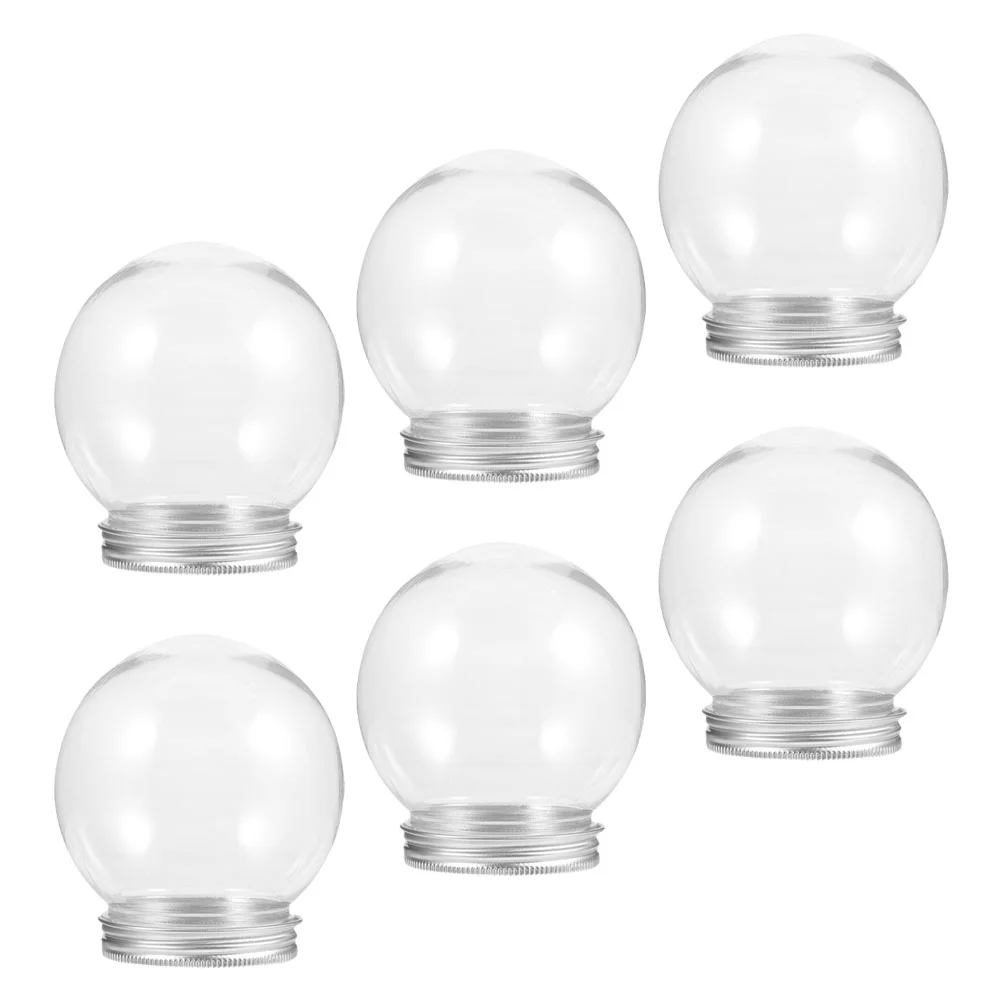 

6 Pcs Transparent Snowball Bottle DIY Supplies Crafts Making Water Globes Plant Bulb for Plastic Clear Snowballs Empty Compact