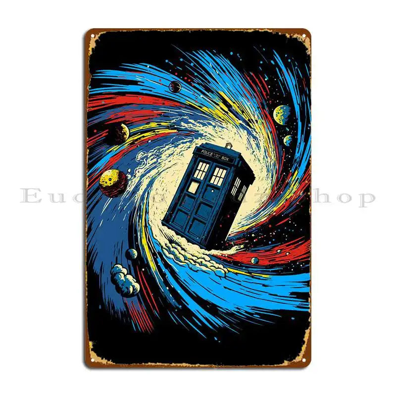 Time And Space Vortex Metal Plaque Poster Garage Painting Club Printed Wall Mural Tin Sign Poster