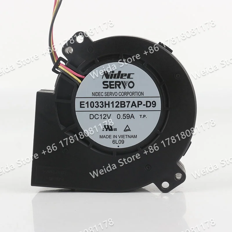 New Nidec SERVO DC 12V 0.59A AC EC 9733 Turbo blower 97X97X33MM Double Ball 3-wire E1033H12B7AP-D9 cooling fan