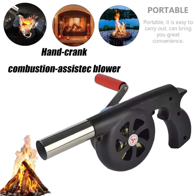 Soplador de mano portátil para exteriores, soplador de combustión de carbón para barbacoa doméstica, secador de pelo pequeño para quemar carbón rápido, herramienta para barbacoa y Camping