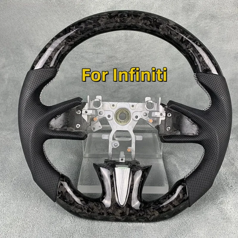 Perforated Leather Steering Wheel Fit For Infiniti Q50 2010+ Carbon Fiber Steering Wheel Modification Accessories Customization