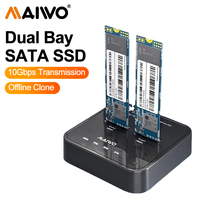 MAIWO 2 Bay M.2 SATA Docking Station Type C To SATA SSD External Hard Drive Enclosure Offline Clone Solid Reader M.2 Double Tray