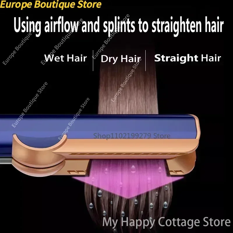 Lisseur et sèche-cheveux professionnel 2 en 1, fer plat chauffant, fer à ions négatifs, outil de coiffure longue durée