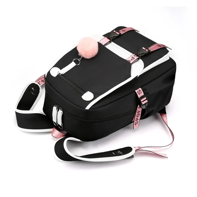 Miniso kuromi mochila para menina anime saco de escola para adolescente lona portátil mochila feminina dos desenhos animados anime mochila