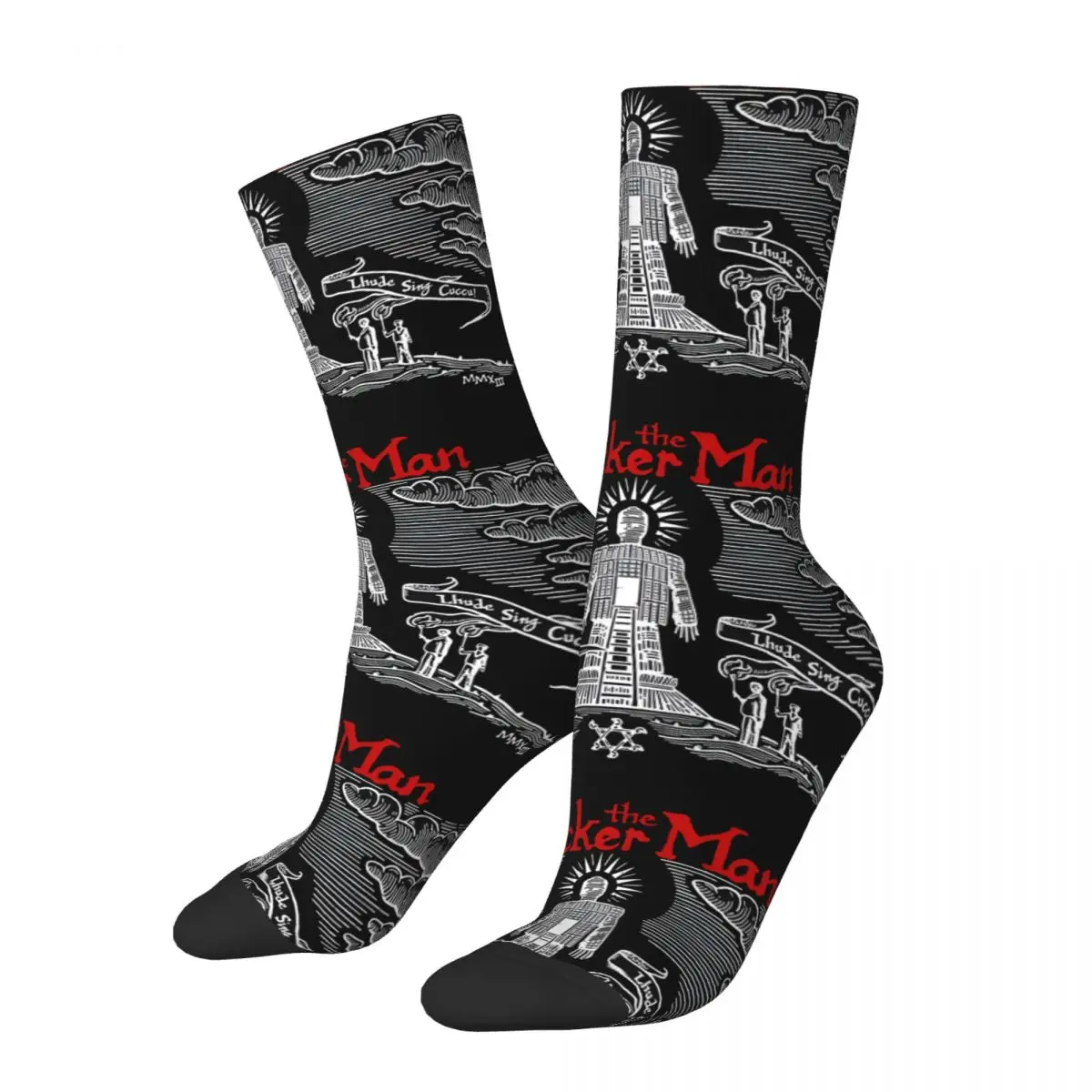 Retro Awesome Men's compression Socks Unisex The Wicker man Harajuku Pattern Printed Novelty Crew Sock