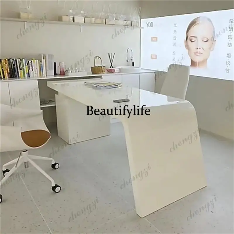 

TTT Creative Fashionable Beauty Office Desk Negotiation Medical Aesthetics Office Desk Lacquered Surface Office Furniture