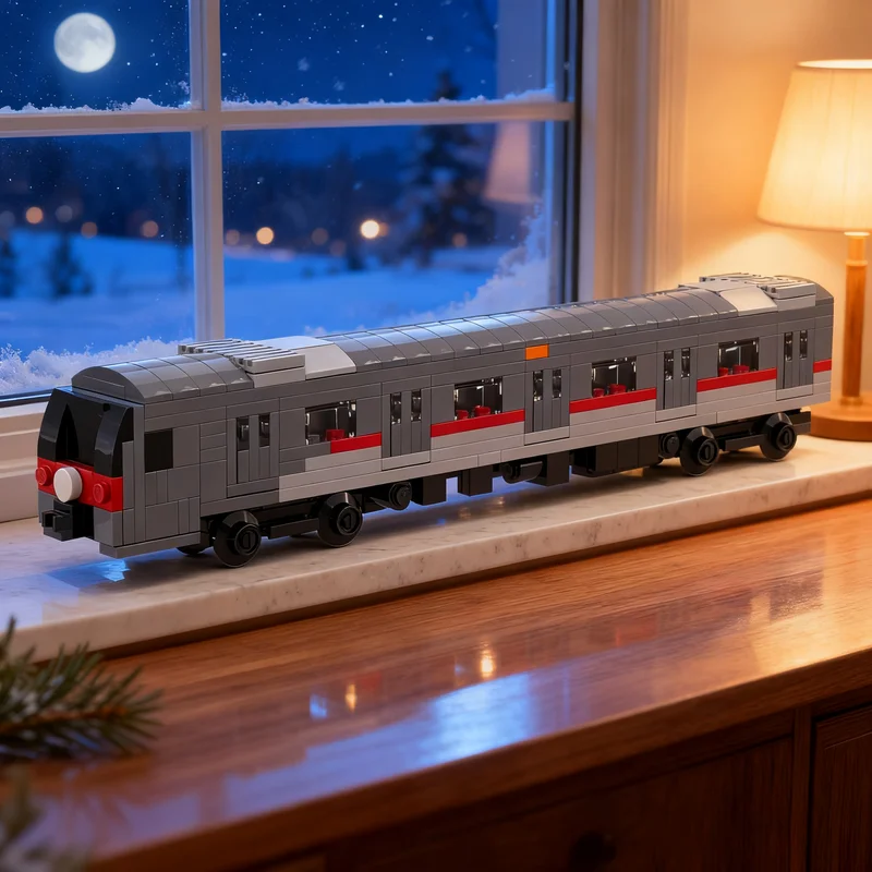 331pcs MOC Train MTR Rotem EMU (K-Train, Tung Chung Line, V Car) Model Christmas Gift DIY Home Decor Desk Display Shelf Accent