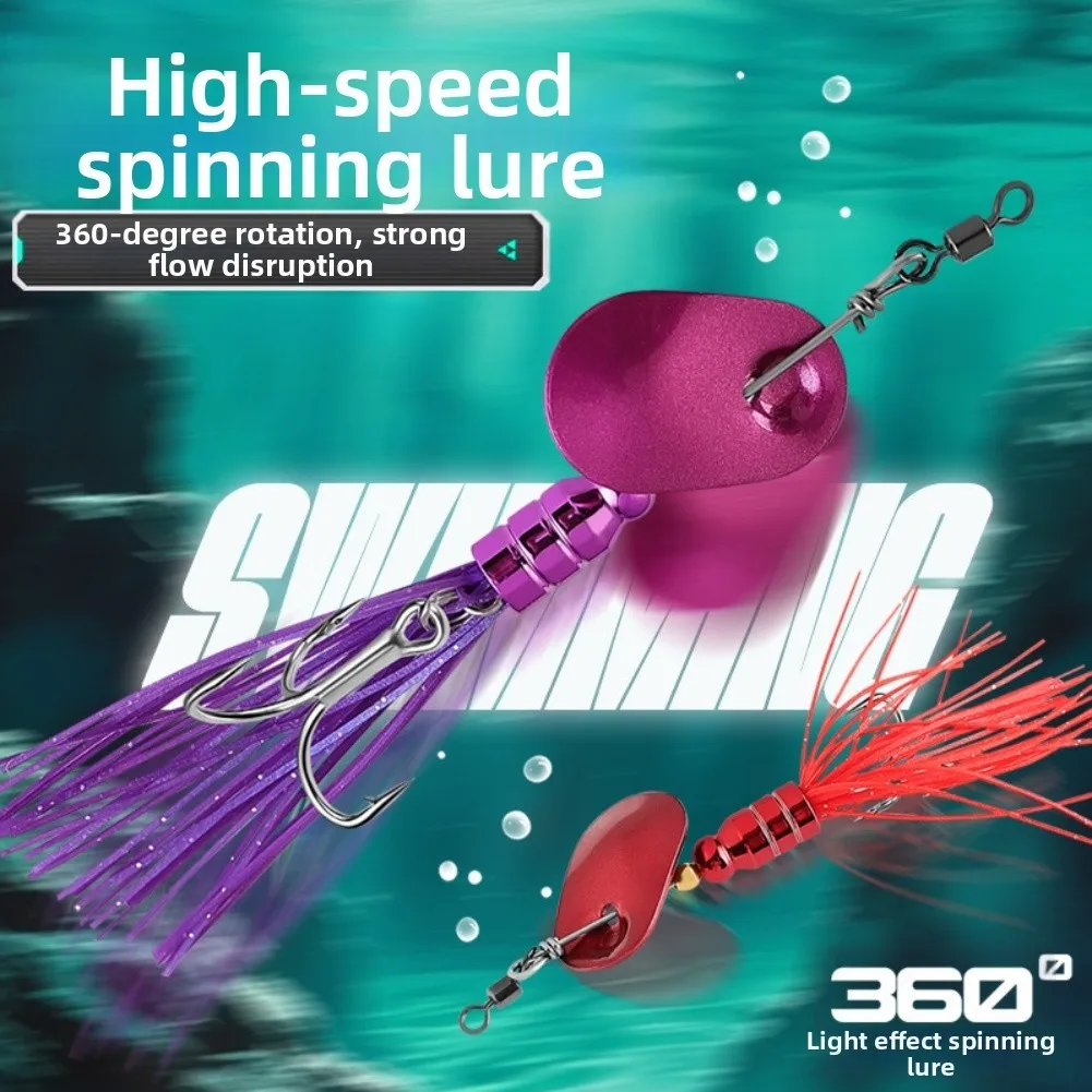 

1pc Fishing Sequin Lure 11cm 12g Sinking Tassels Composite Rotates Blade Bait With Treble Hook Rock Fishing Bait Replace Parts
