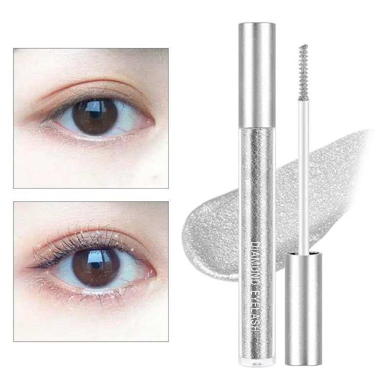 Diamond Mascara Glitter Mascara Quick-drying Film Broken Diamond Glitter Mascara Curling Eyelashes Thick Lengthening Mascara