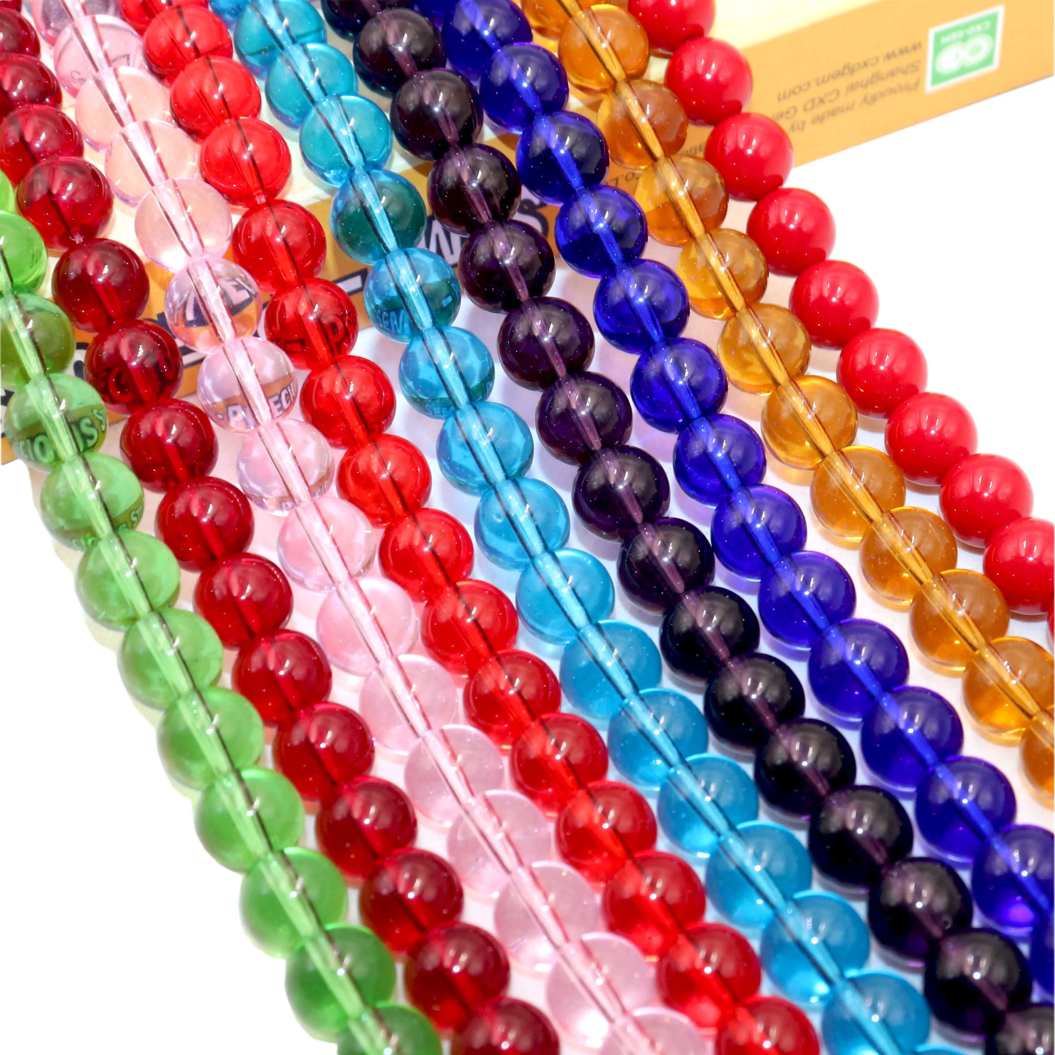 Naturstein bunte Granat rot Bernstein gelb olivgrün Glas Kristall runde lose Perlen für Schmuck machen DIY Armband – Detail 1
