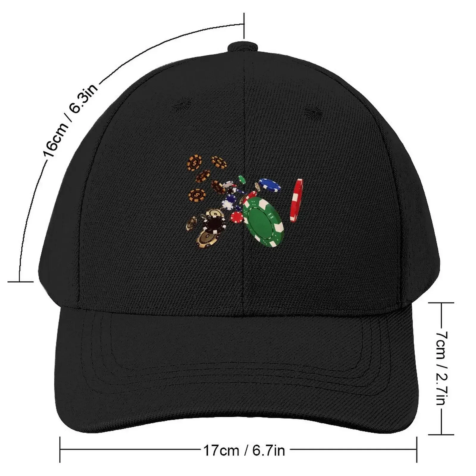 Bunch of Poker Chips And Play Money With 3D Effect Baseball Cap Rugby Snap Back Hat Hat Beach Women Beach Fashion Men's