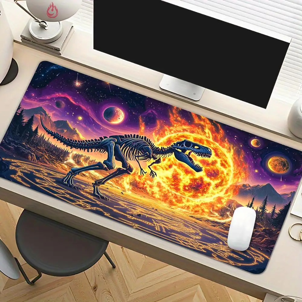 Dinosaur skeleton and magic circle Mouse Pad Desk Mat Large Office Carpet XXL Mousepad Gamer Gaming PC Accessories Keyboard Rug