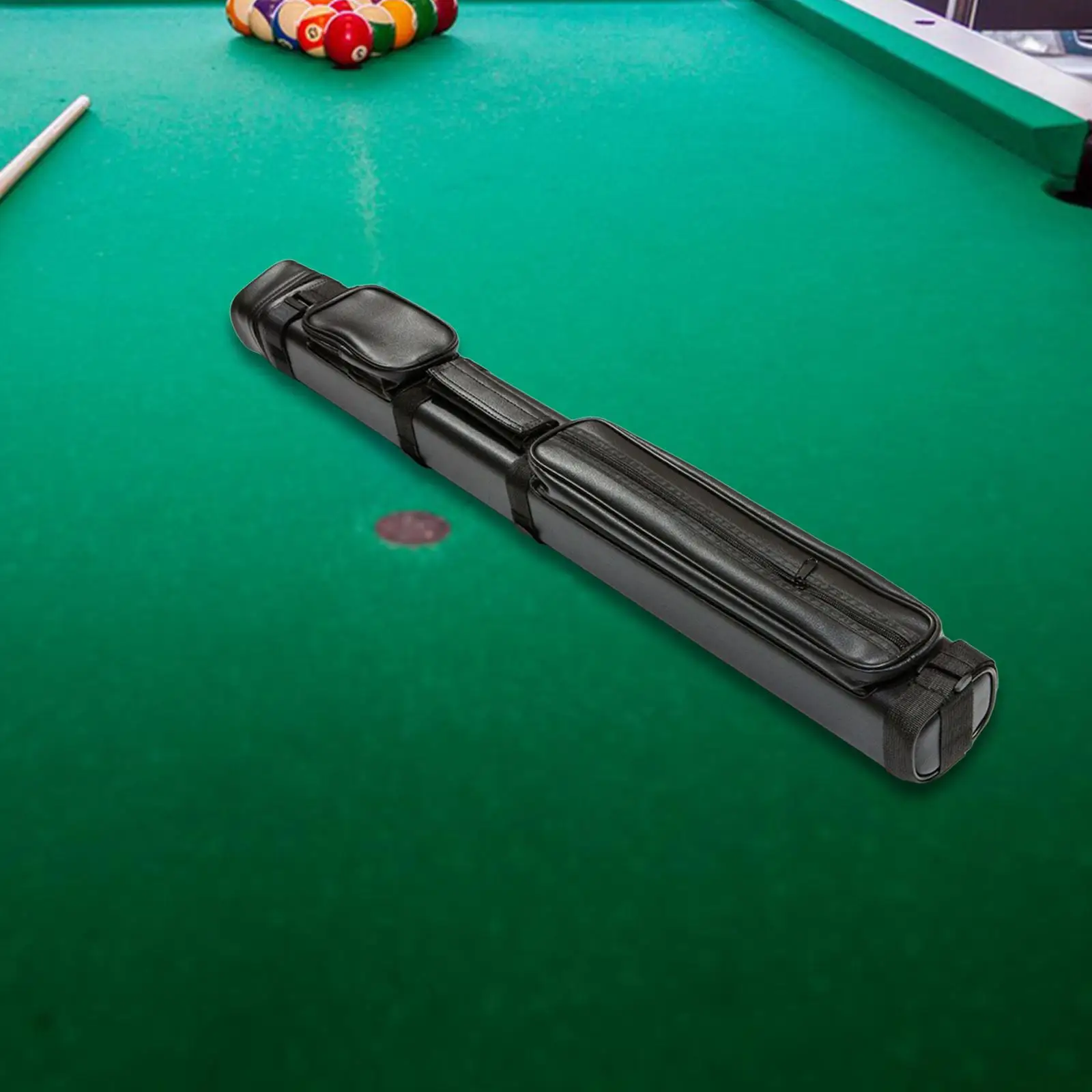 

Billiard Pool Cues Case Black PU Leather Five Hole Cue Stick Storage Organizer Professional Billiard Cue Bag for Players