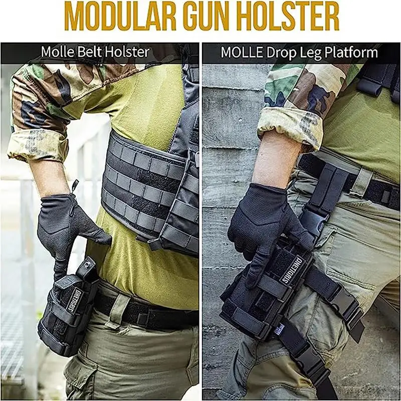 ONETIGRIS Tactical Gun Holster Molle Modular Belt Pistol Holster Nylon For Right Handed Shooters Glock 17 19 22 23 31 32 34 35