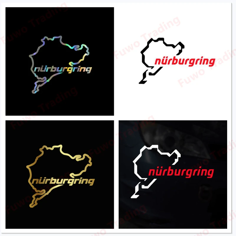 Etiqueta engomada del coche de la personalidad de la moda The Racing Track Nurburgring vinilo calcomanía ventana parachoques motocicleta nevera