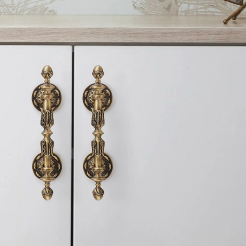 

Nordic Solid Brass Furniture Handles Beautiful Patterns Handles for Cabinets and Drawers Luxury Wardrobes Shoe Cabinets Pulls