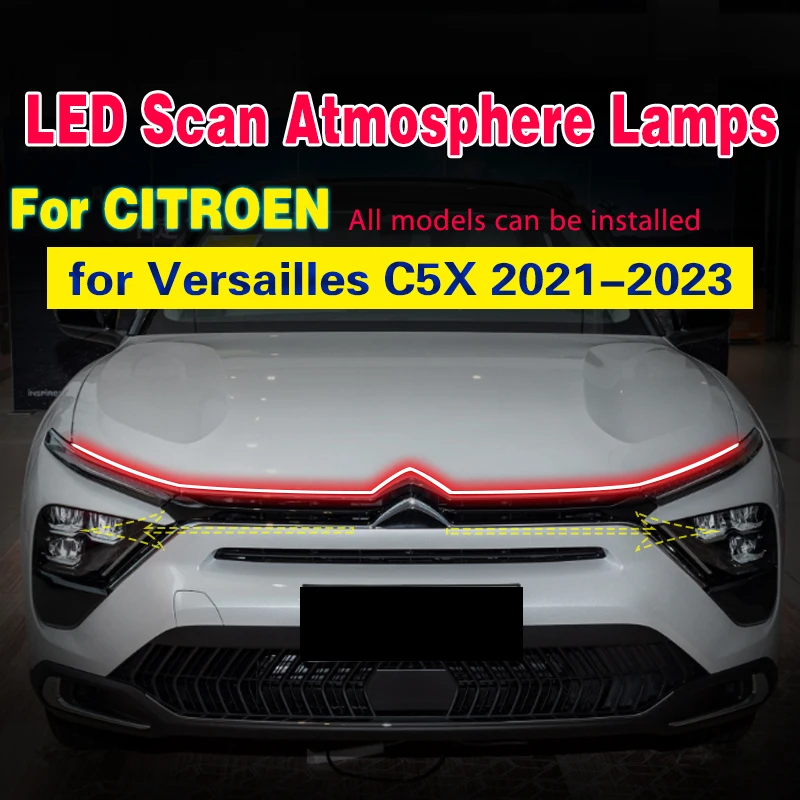 

Car LED Fog Light With Start Scan DRL Daytime Running Light For Citroen Versailles C5X 2021-2023 Car Decorative Atmosphere Lamps