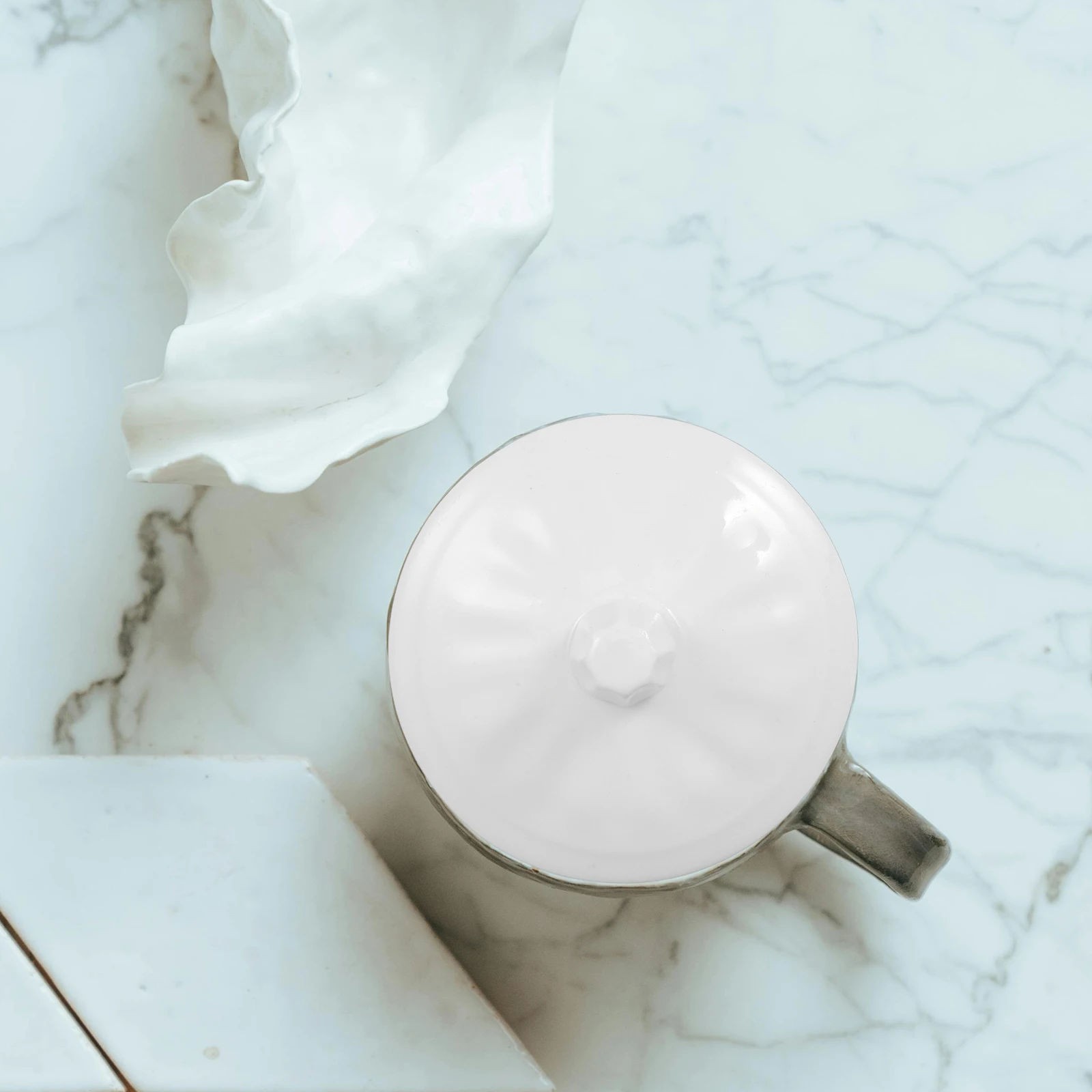 

6.8cm White Porcelain Mug Lid Replacement Ceramic Tea Kettle Cover for Coffee Tea Drink Cup Heat Resistant Secure Fit Accessory