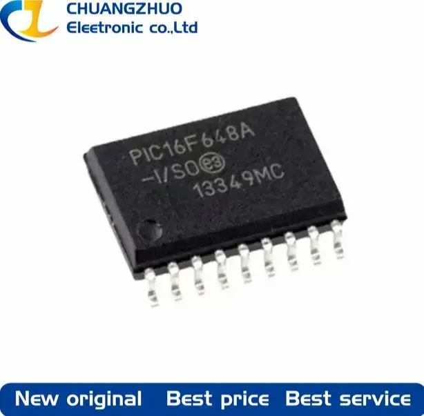 1Pcs    New original       PIC16F648A-I/SO    PIC16F648A   3V~5.5V 20MHz 16 FLASH 4KB SOIC-18-300mil Microcontroller Units