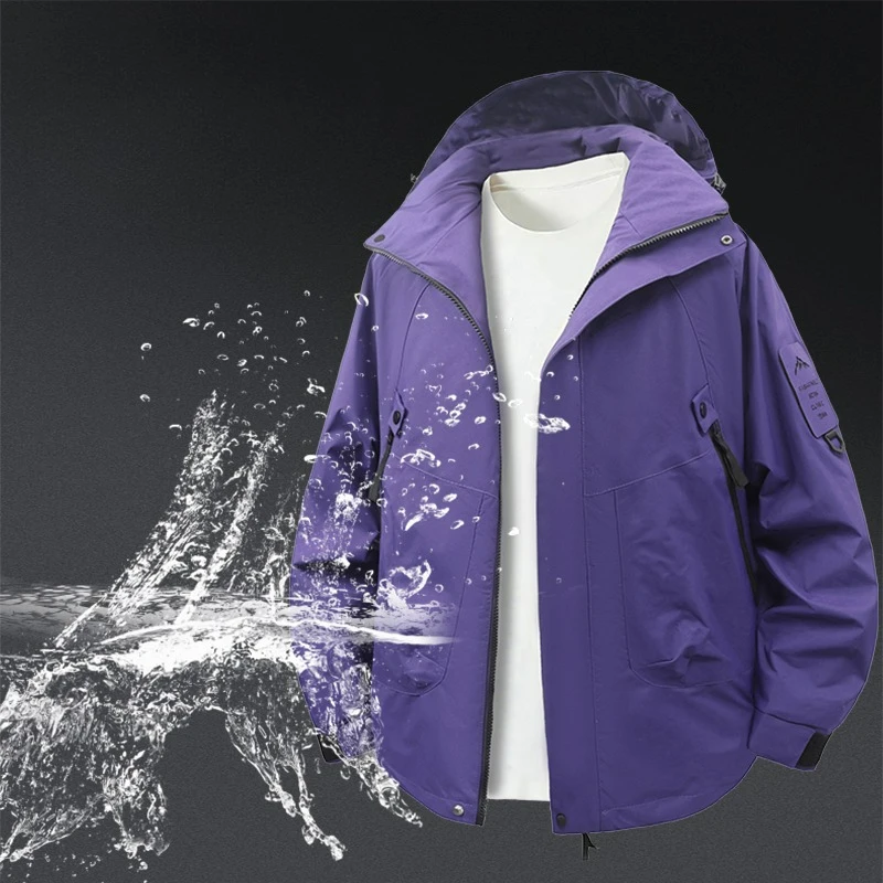 

European Size M-5XL Autumn Men's Hiking Jackets 2025 Waterproof Outdoor Hooded Coat Sports Military Field Climbing Thin Outwear