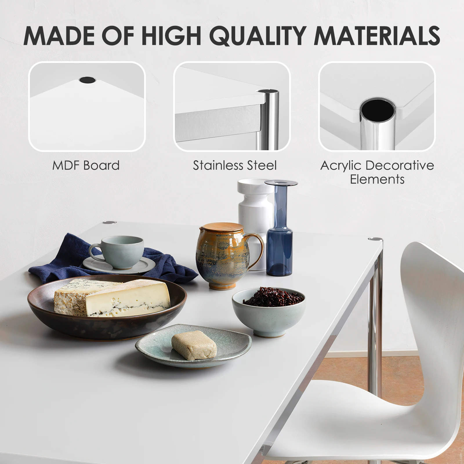 طاولة مكتب USM Haller حديثة ، مكتب كمبيوتر منزلي بتصميم بسيط ، مكتب عمل للكتابة من الكروم التنفيذي لغرفة النوم