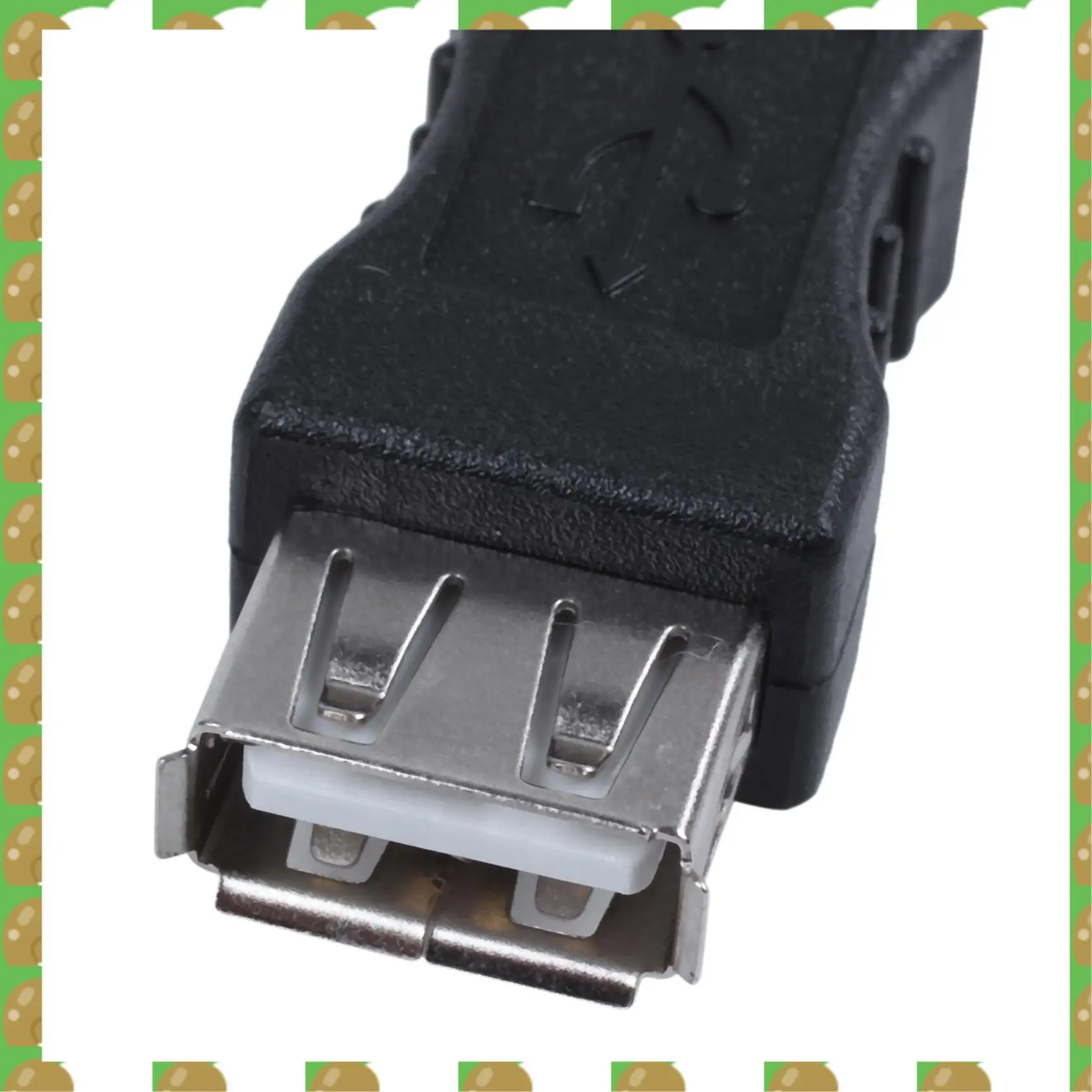 T36C 2X USB Printer Adapter Type A Female - Type B Male Black Silver Tone