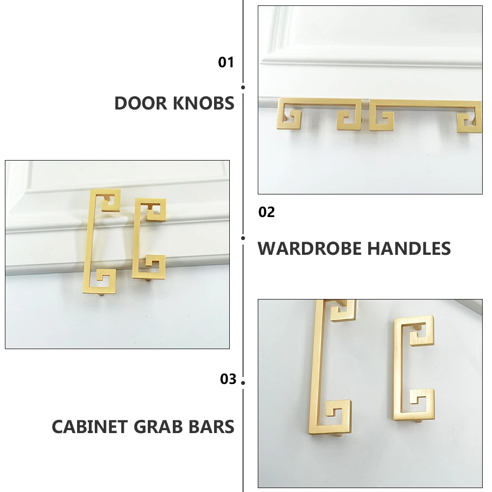 

2 Pcs Cabinet Door Handle Kitchen Handles Cabinets Wardrobe Knobs Vintage Indoor Cabinent