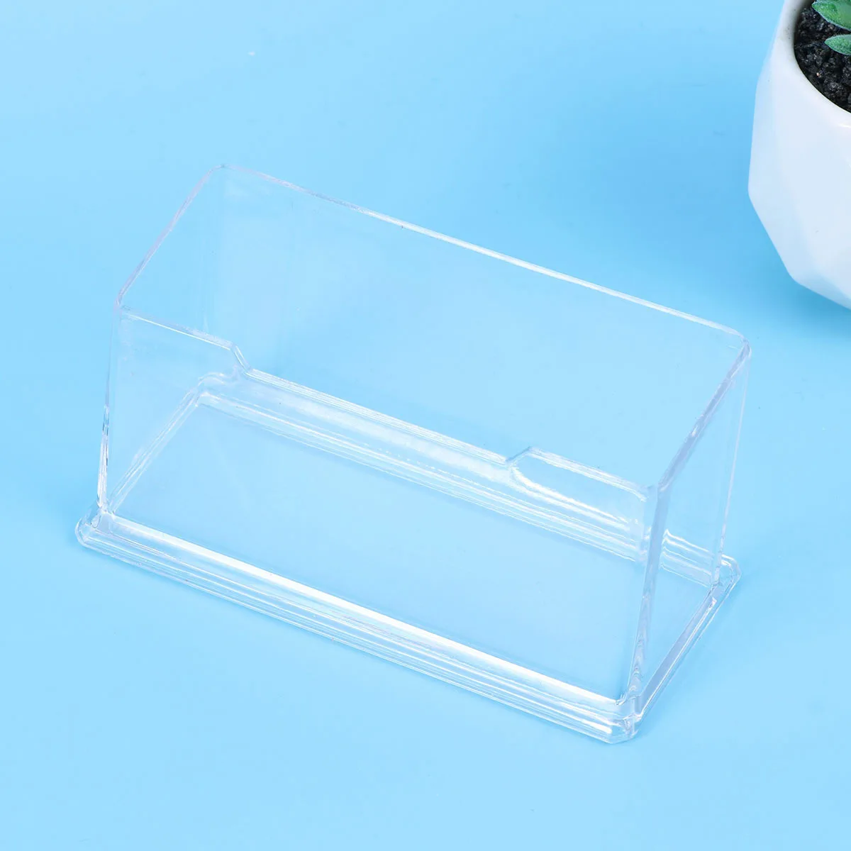 

10Pcs Transparent Acrylic Business Card Holder Safe Small Desktop Organizer Open Design for Office Meetings Exhibitions