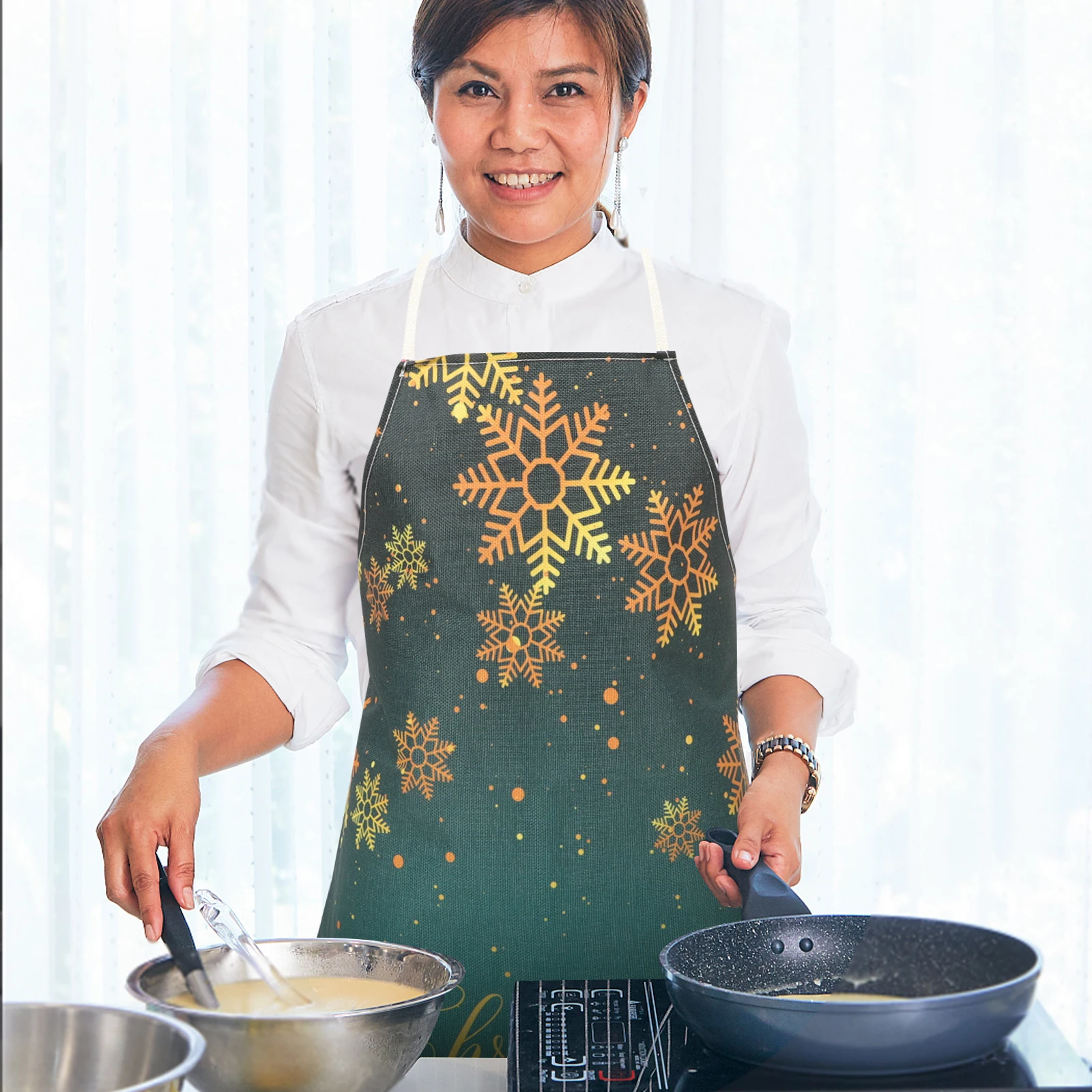 

Waterproof Christmas Apron Kitchen Dinner for Men Cooking Aprons Non-slip Baking