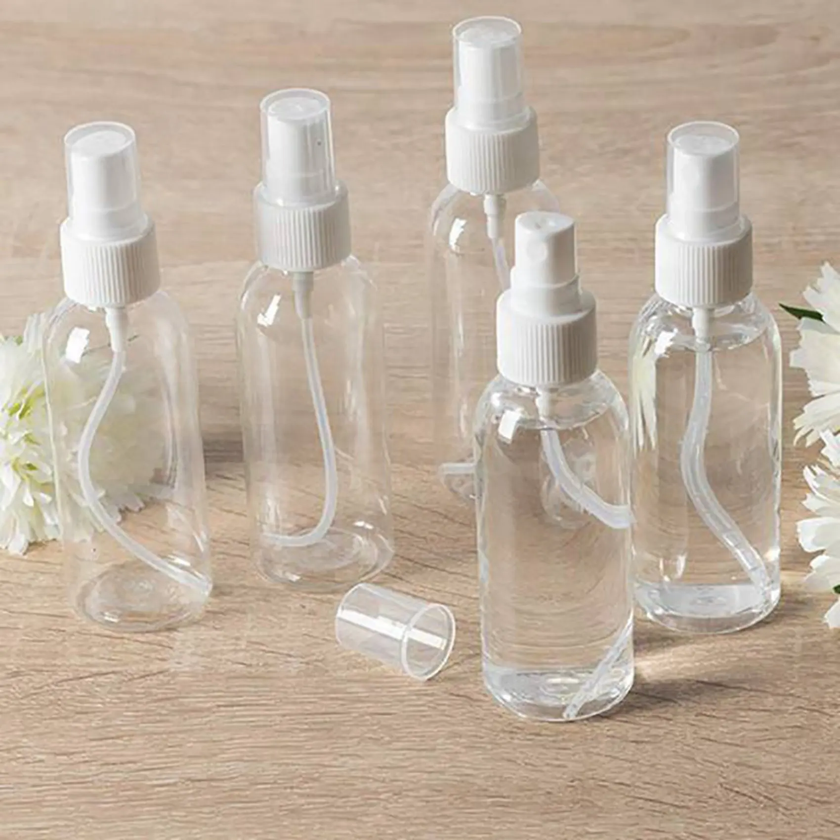 【استيقاظ】36 قطعة من رذاذ عطر بلاستيكي شفاف للسفر، زجاجة رذاذ فارغة، 24 قطعة 100 مل و12 قطعة 75 مل