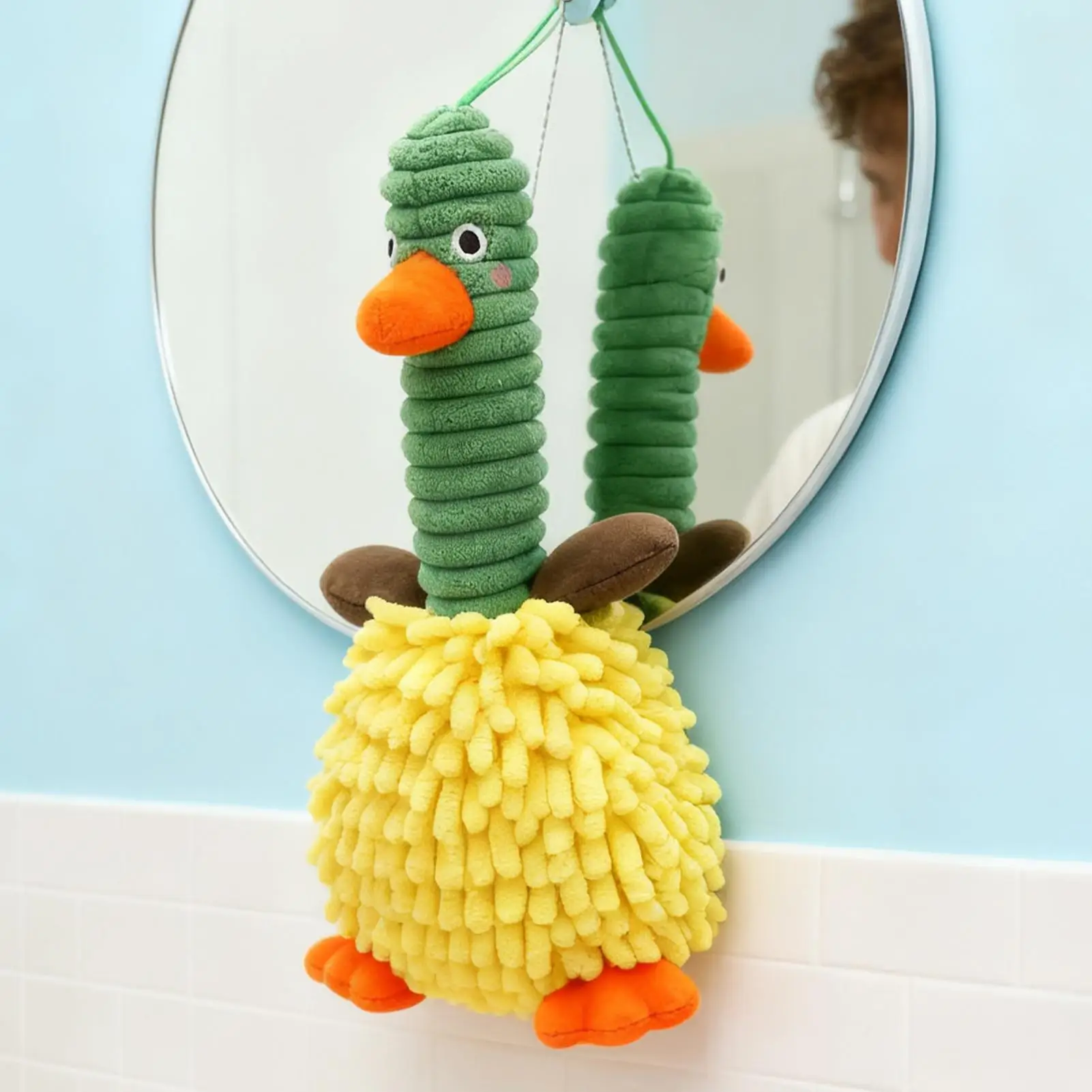 مناشف اليد الزخرفية للحمام لطيف بطة شكل القماش امتصاص الماء بطة مناشف اليد للمطبخ النوم سبا صالون المنزل #5