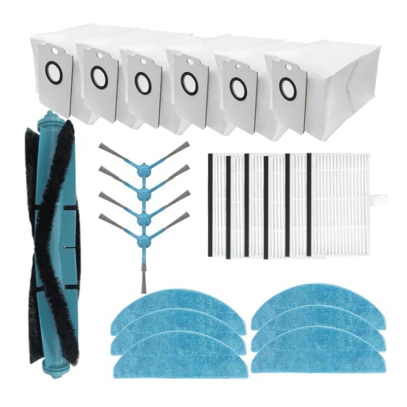 SANQ متوافق مع Cecotec Conga 7490 إكسسوارات قطع غيار فرشاة جانبية رئيسية مرشح ممسحة وسادة كيس لجميع الغبار