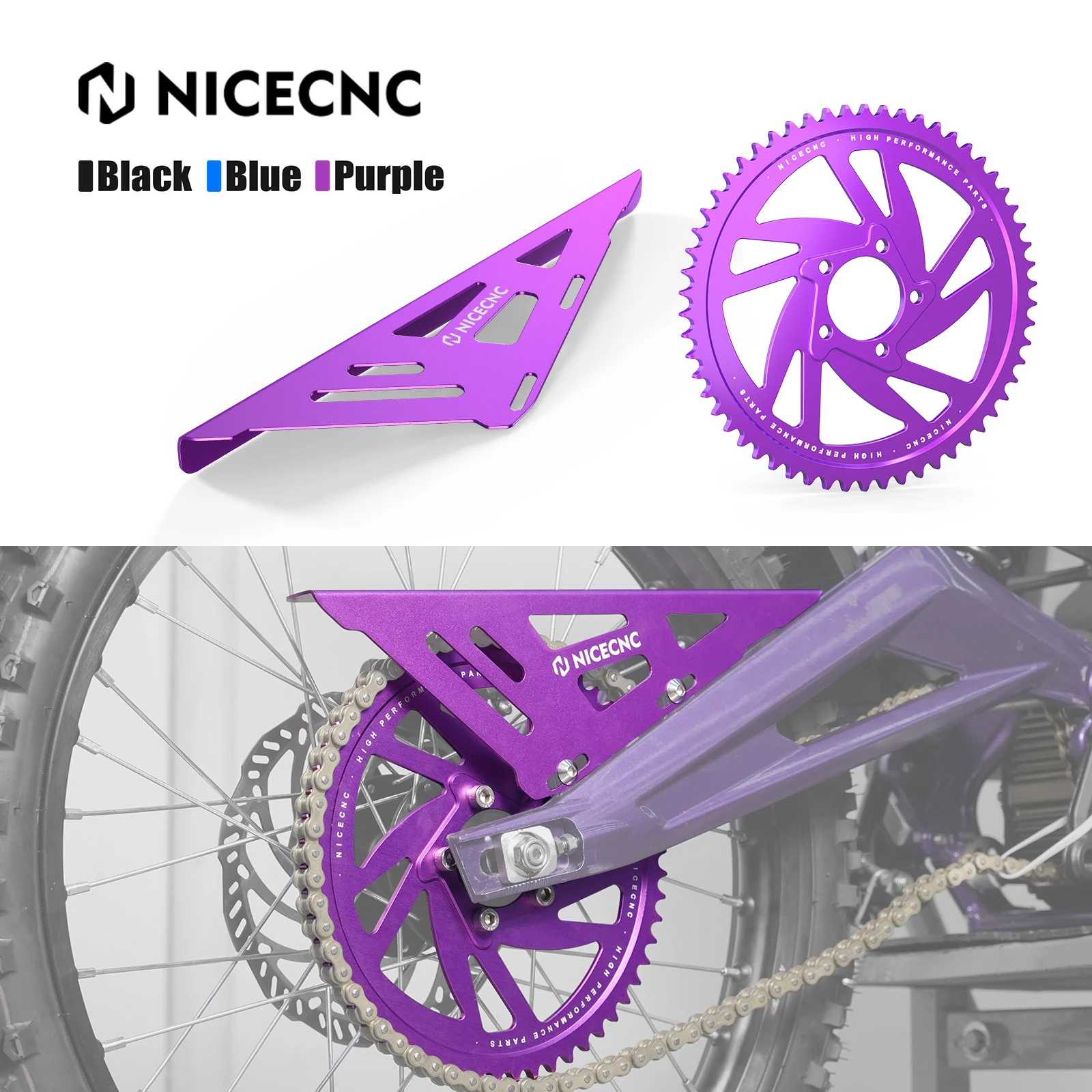 

For Surron Light Bee X 58T Rear Sprocket & Chain Guard For SUR-RON Light Bee S L1E For Segway X160 X260 Electric Dirt Bike