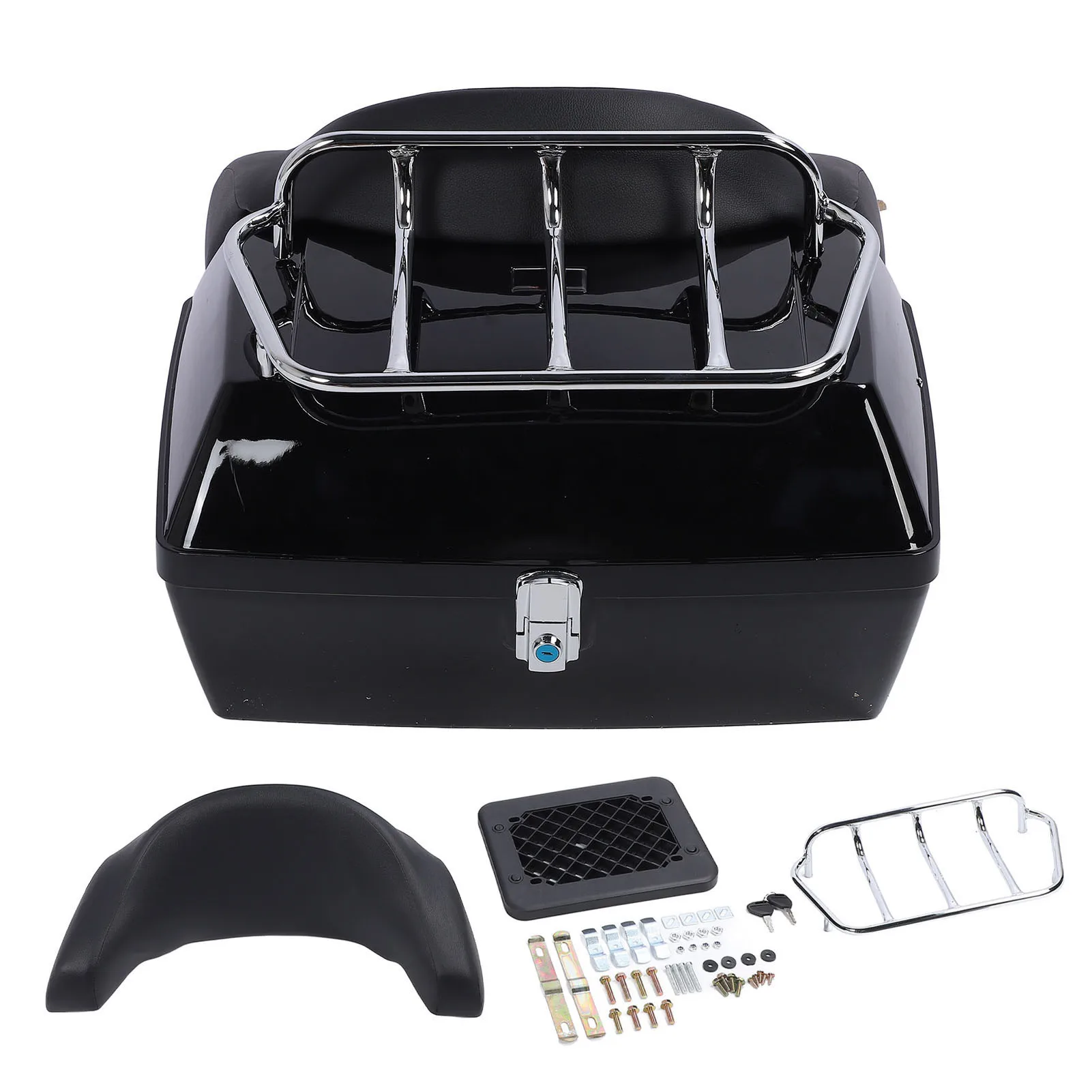 Large Capacity Moto Rear Trunk Box Stable Installation Safety Storage Helmet Box