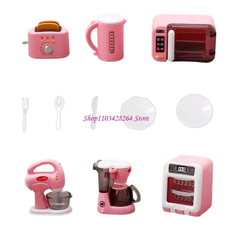 

Mini Modern Kitchen Equipment Playset Realistic Detail ABS Educational Toy For Preschool Children